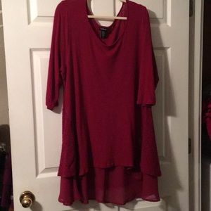 3/4 sleeve sweater with lace and sheer accents